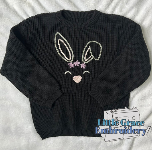 Knit Bunny w/ Flowers