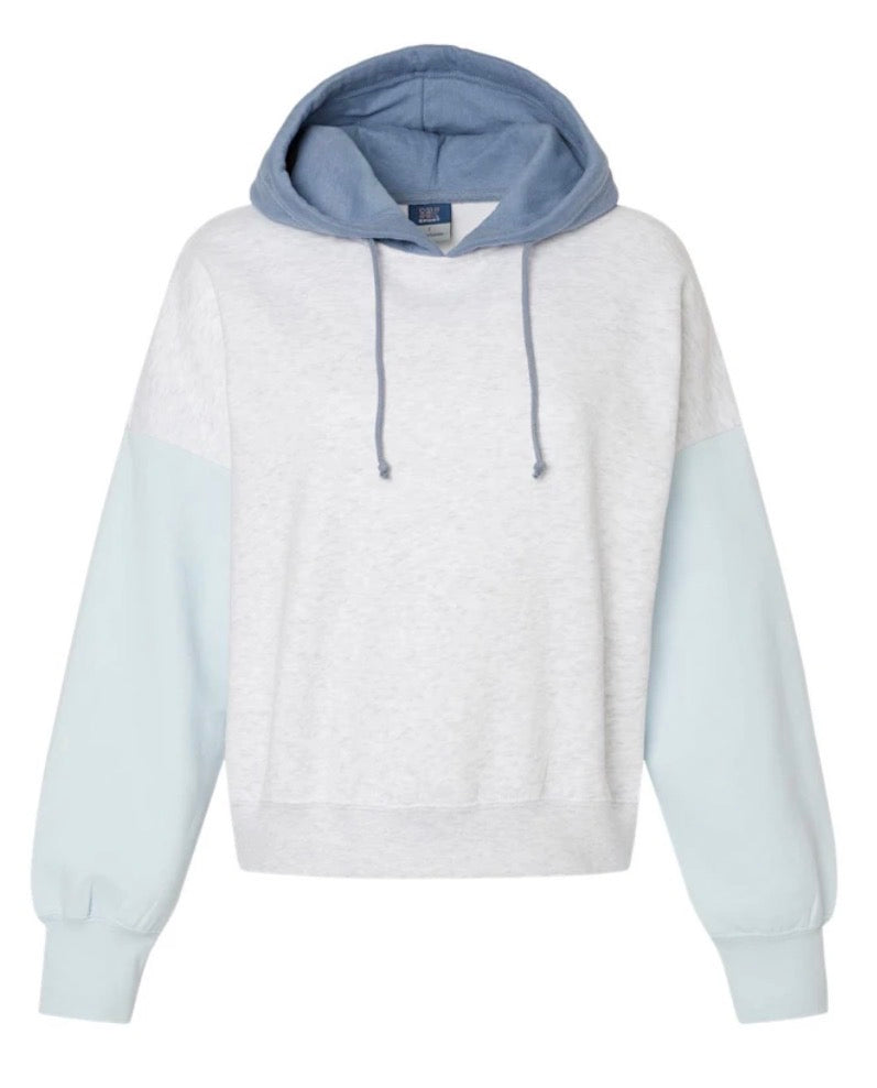 Cropped Colorblock Hoodie