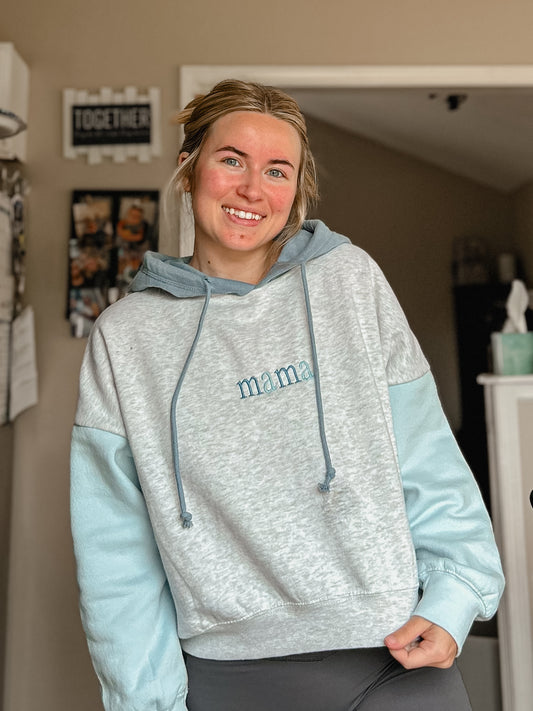 Cropped Colorblock Hoodie