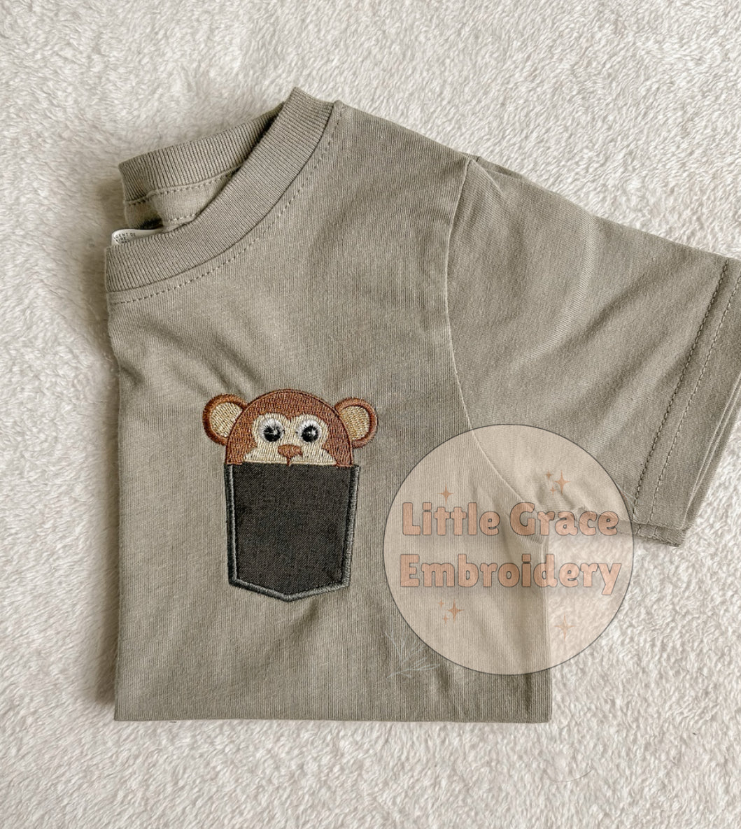 Animal Faux Pocket Tee